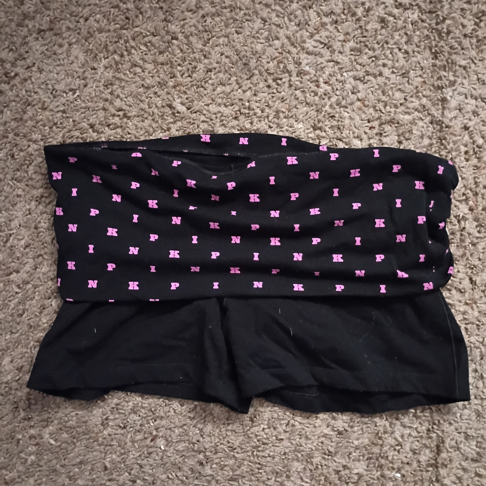 PINK Victoria's Secret Black Top with Pink Accents